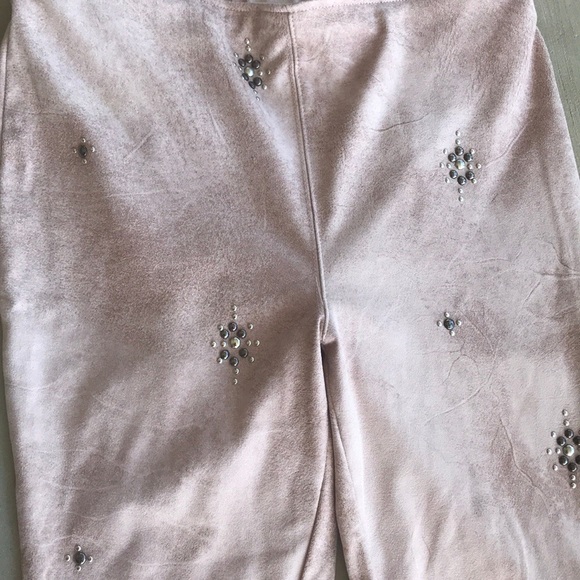 Free People Blush Pink Vegan Suede Studded Pants - Picture 5 of 7